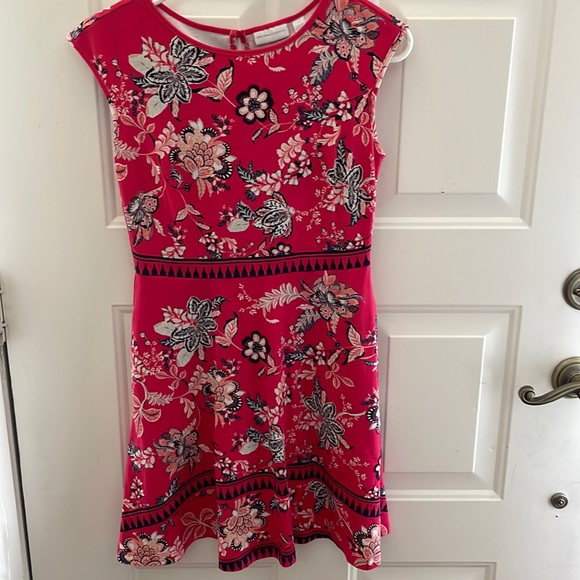 New York and Company. Extra small pink and blue cotton dress with pockets. - Picture 1 of 1